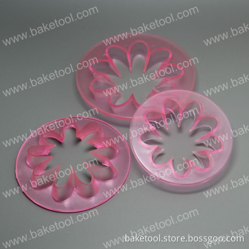 Plastic Sunflowers Shape Cake Pess mold Set with in transperant pink